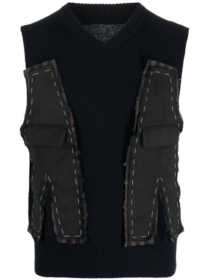 Maison Margiela Décortiqué knitted gilet - Blue von Maison Margiela