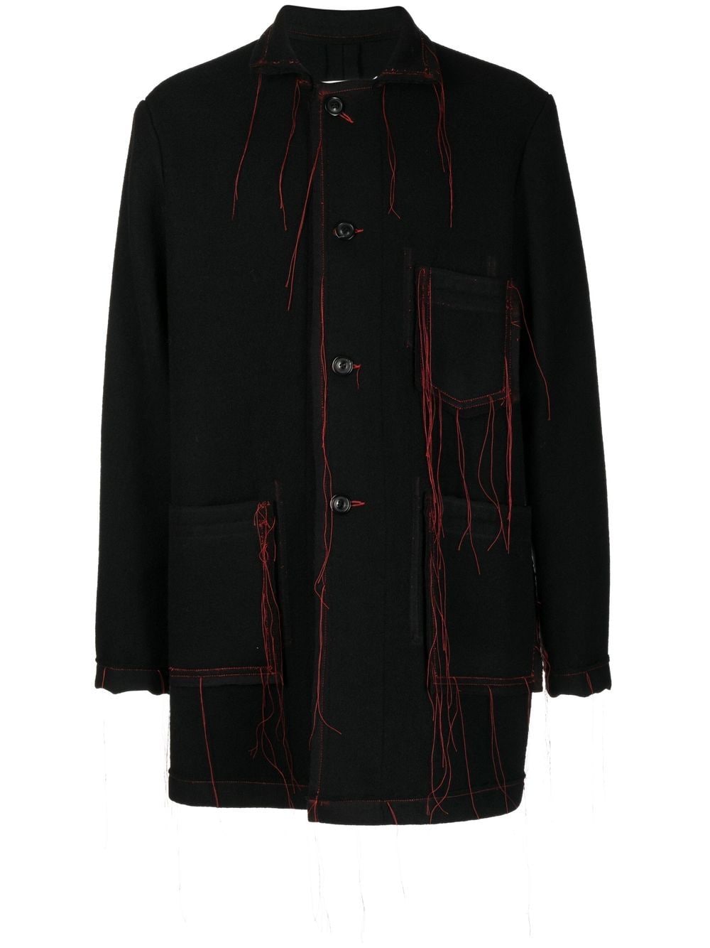 Maison Margiela distressed single-breasted coat - Black von Maison Margiela