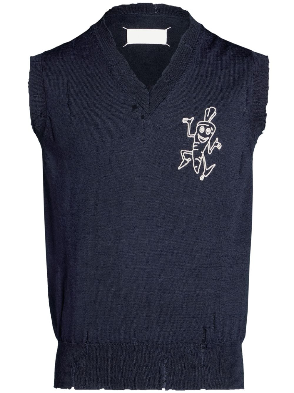 Maison Margiela intarsia-knit wool vest - Blue von Maison Margiela