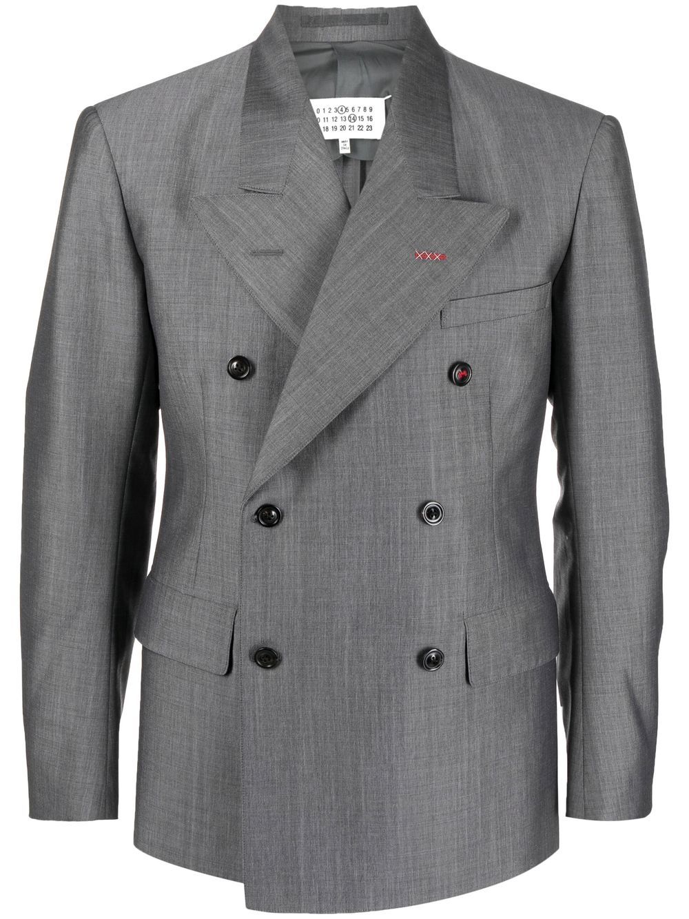 Maison Margiela double-breasted mohair-blend blazer - Grey von Maison Margiela