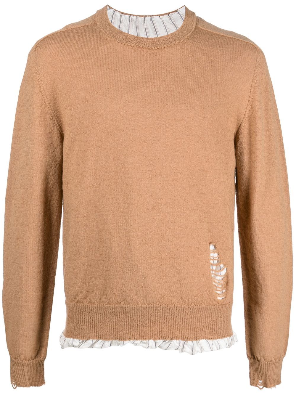 Maison Margiela distressed wool jumper - Neutrals von Maison Margiela