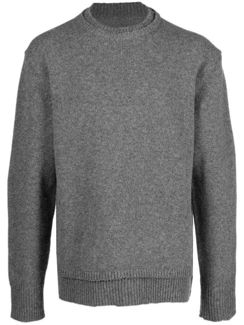 Maison Margiela elbow-patch knitted jumper - Grey von Maison Margiela