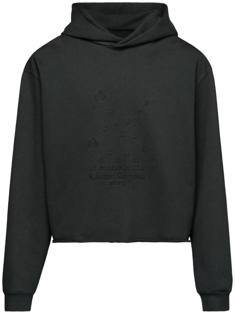 Maison Margiela Numeric logo-embroidered hoodie - Black von Maison Margiela
