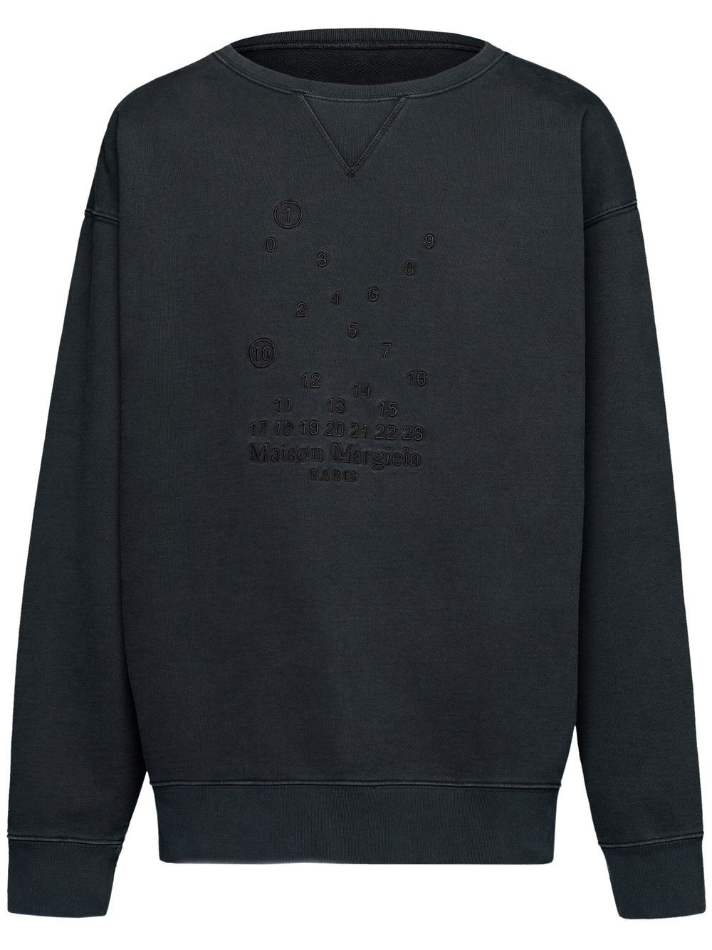 Maison Margiela embroidered cotton sweatshirt - Black von Maison Margiela