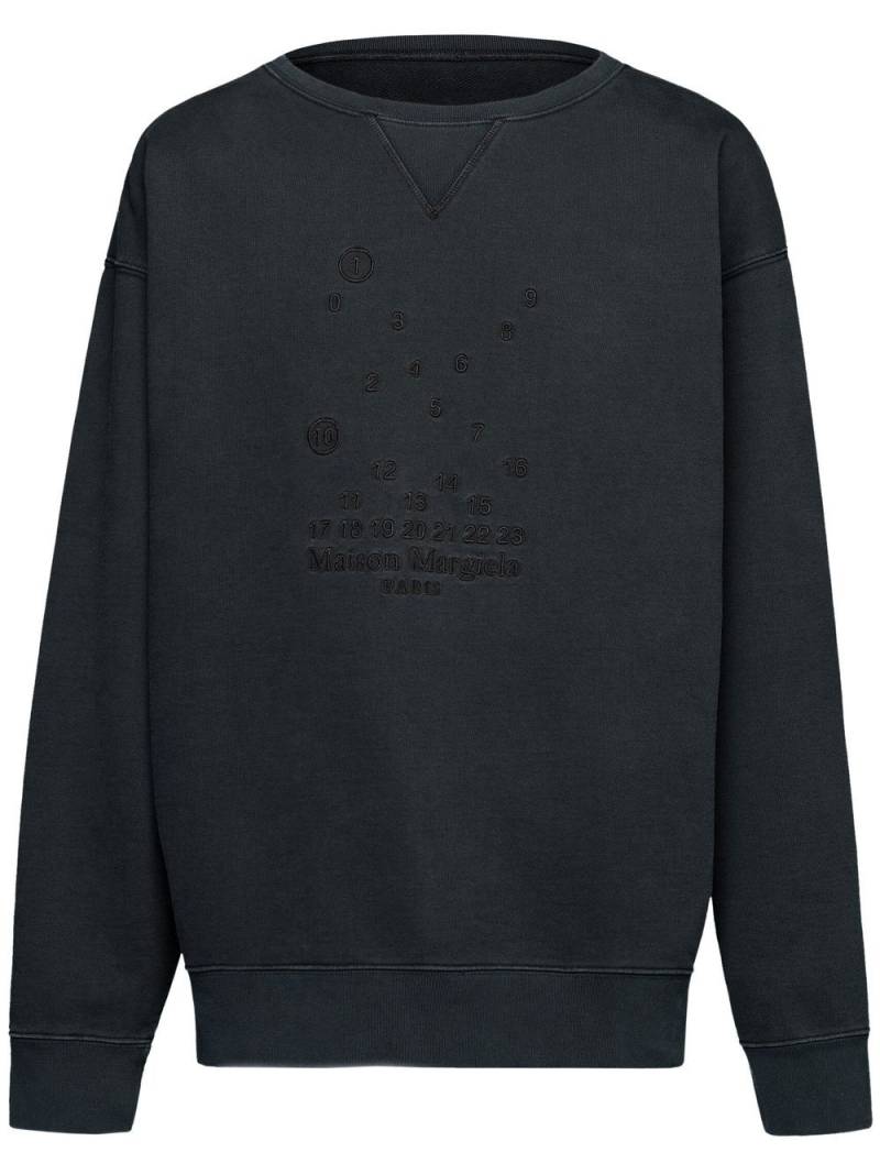 Maison Margiela Numeric logo-embroidered sweatshirt - Black von Maison Margiela