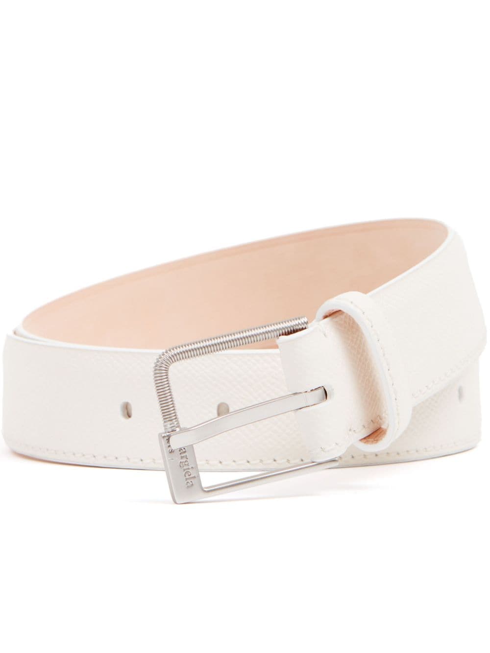 Maison Margiela buckled leather belt - White von Maison Margiela