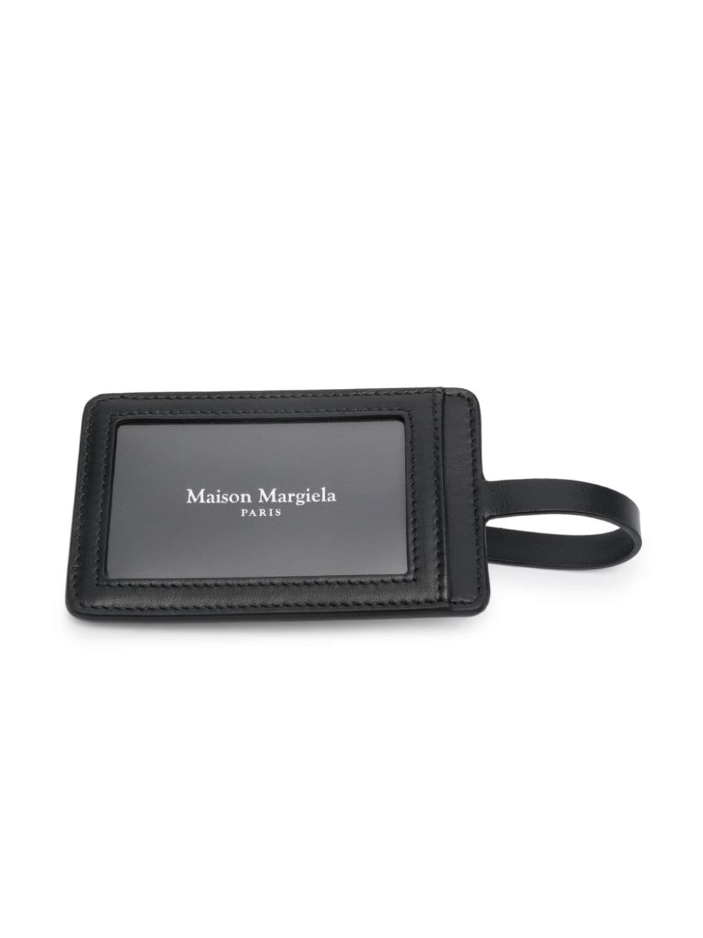 Maison Margiela four-stitch leather luggage tag - Black von Maison Margiela
