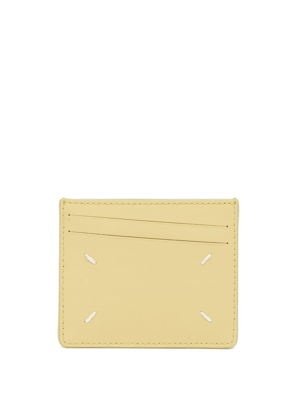 Maison Margiela four-stitch leather card holder - Yellow von Maison Margiela