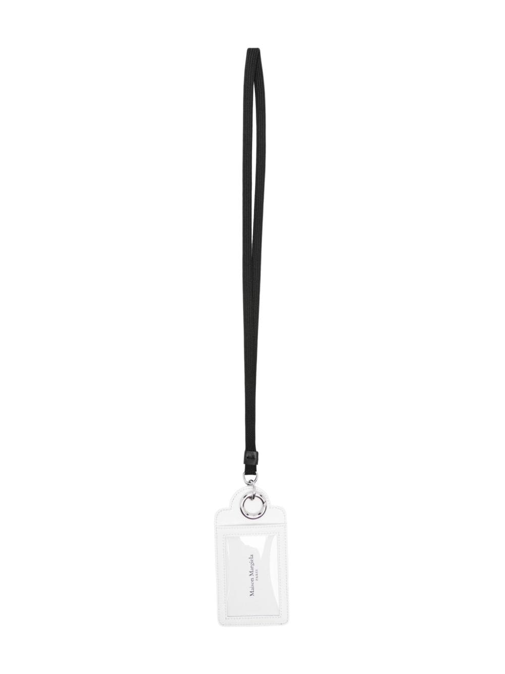 Maison Margiela four-stitch logo leather key chain - White von Maison Margiela