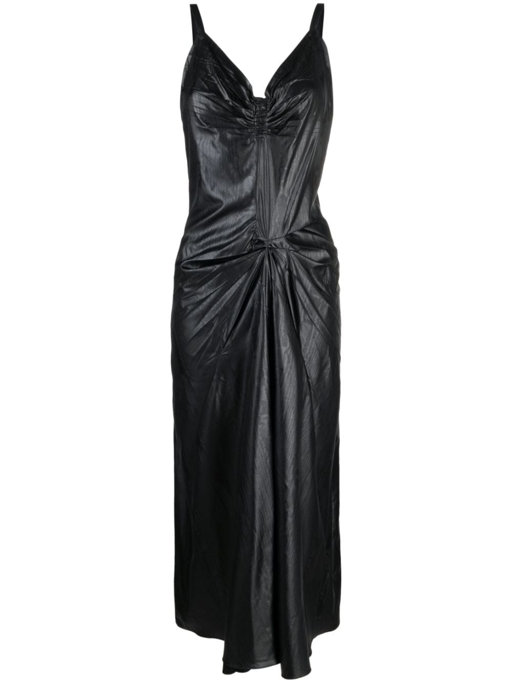 Maison Margiela moiré-effect midi dress - Black von Maison Margiela