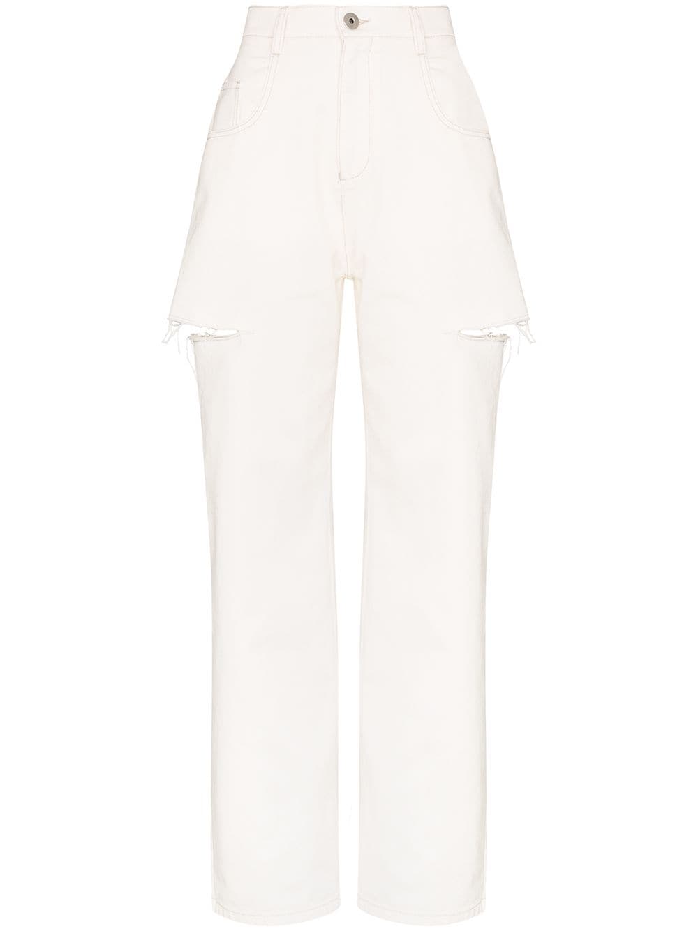 Maison Margiela distressed straight-leg jeans - White von Maison Margiela