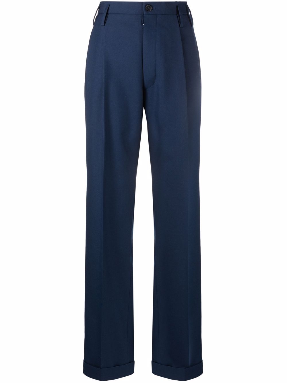 Maison Margiela high-waist straight trousers - Blue von Maison Margiela