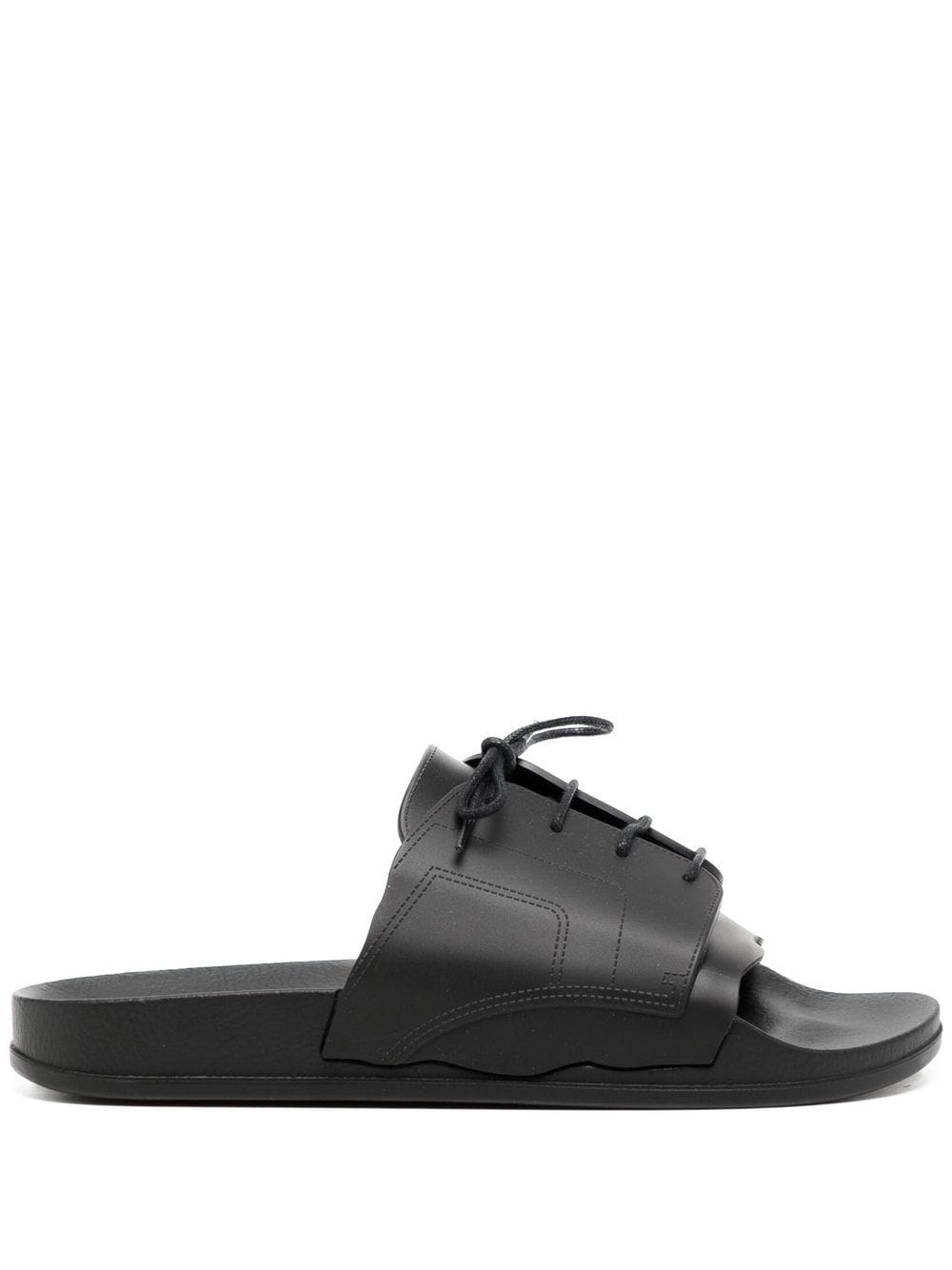 Maison Margiela lace-up pool slides - Black von Maison Margiela