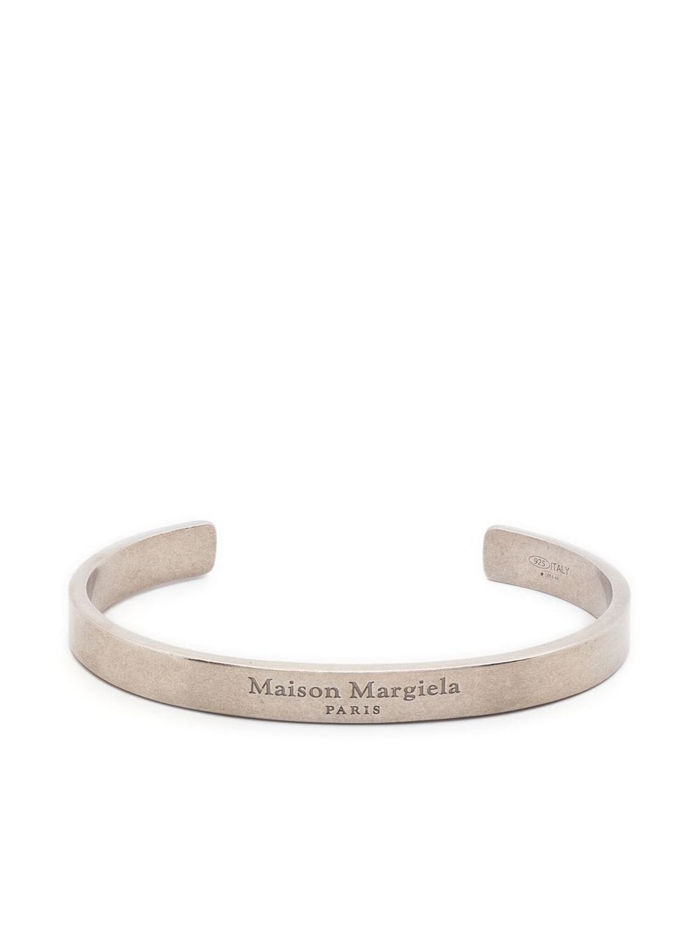 Maison Margiela logo-engraved cuff bracelet - Silver von Maison Margiela