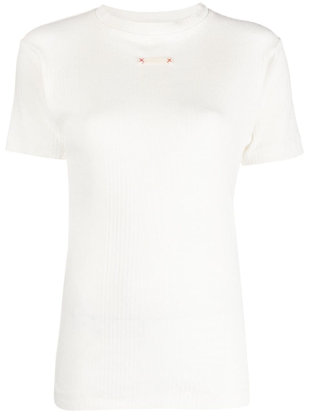 Maison Margiela logo-patch cotton T-shirt - White von Maison Margiela