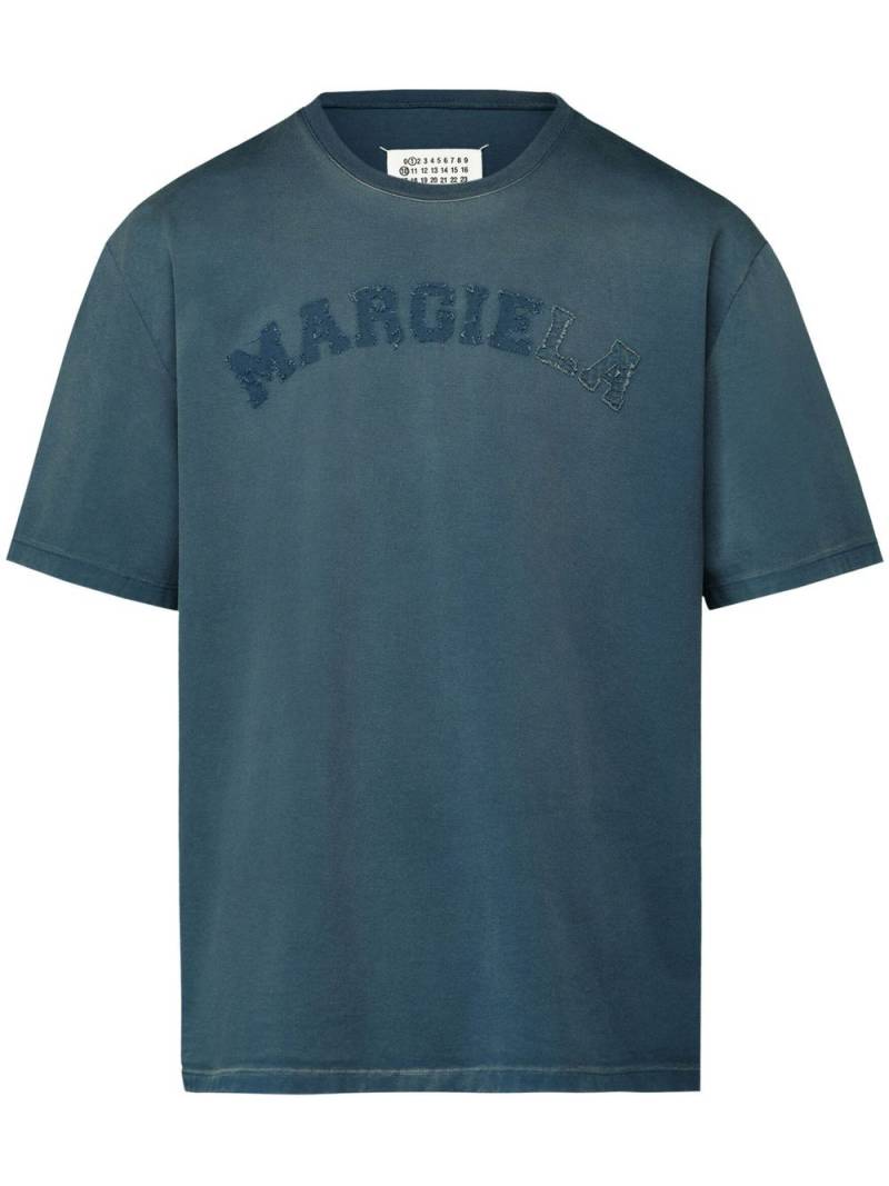 Maison Margiela logo-appliqué jersey T-shirt - Blue von Maison Margiela