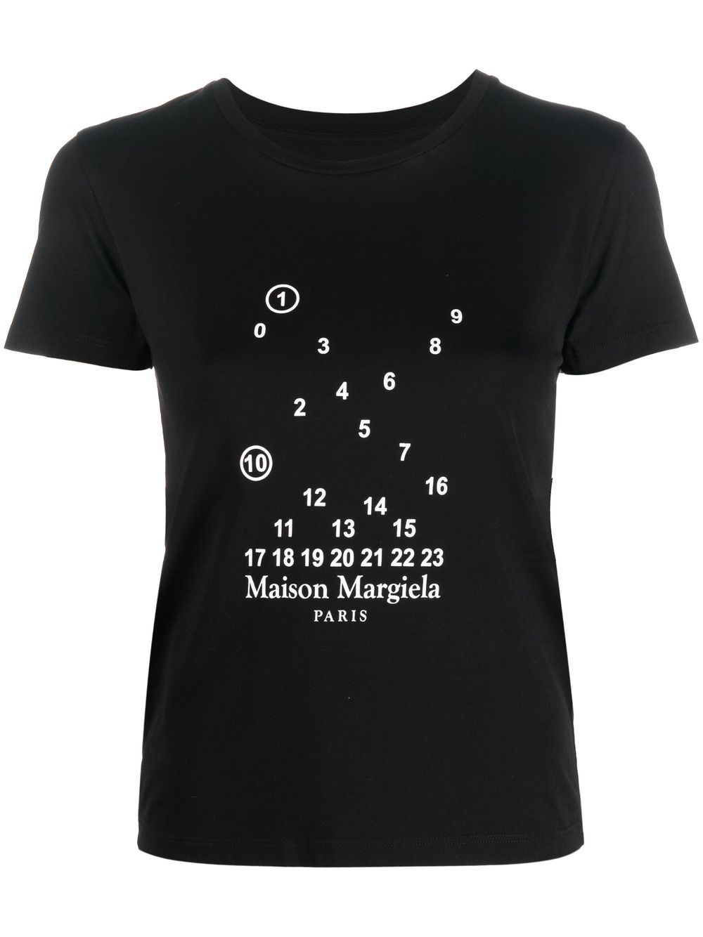Maison Margiela numbers-motif cotton T-shirt - Black von Maison Margiela