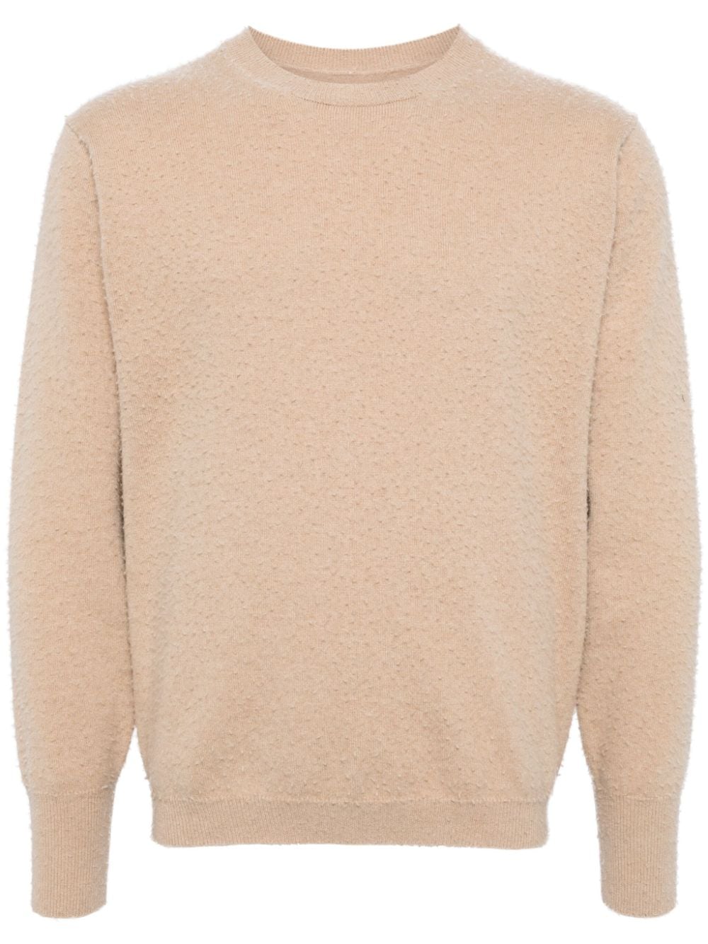 Maison Margiela logo-stitched piled-finish jumper - Neutrals von Maison Margiela