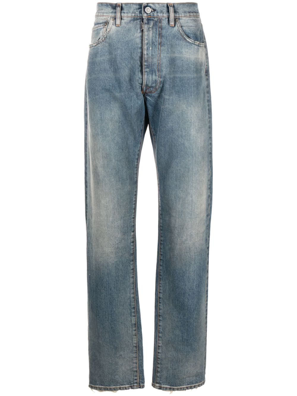 Maison Margiela distressed straight-leg jeans - Blue von Maison Margiela