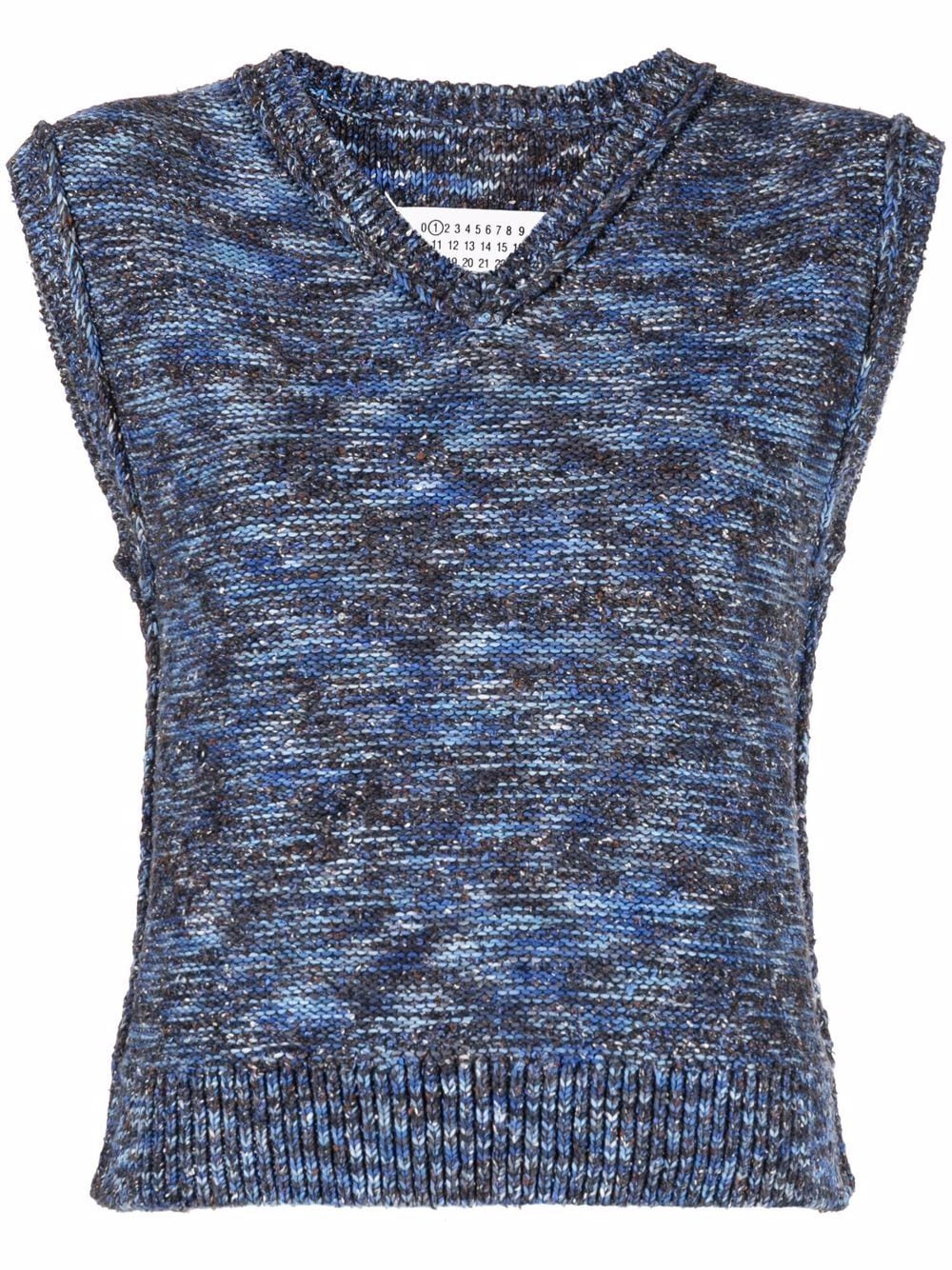 Maison Margiela melange-knit vest - Blue von Maison Margiela