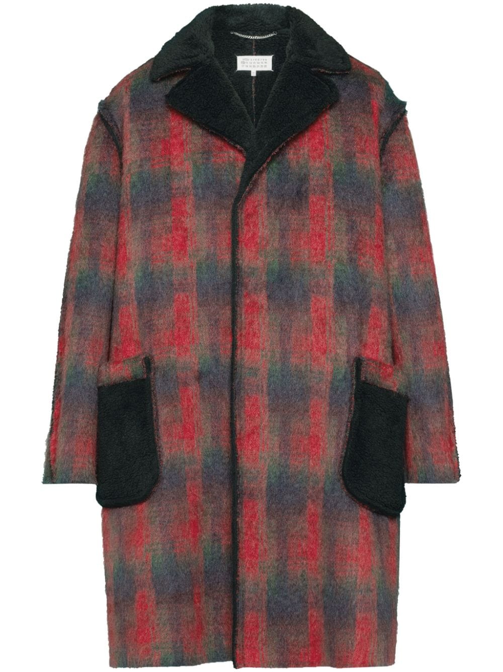 Maison Margiela mohair-blend check coat - Red von Maison Margiela