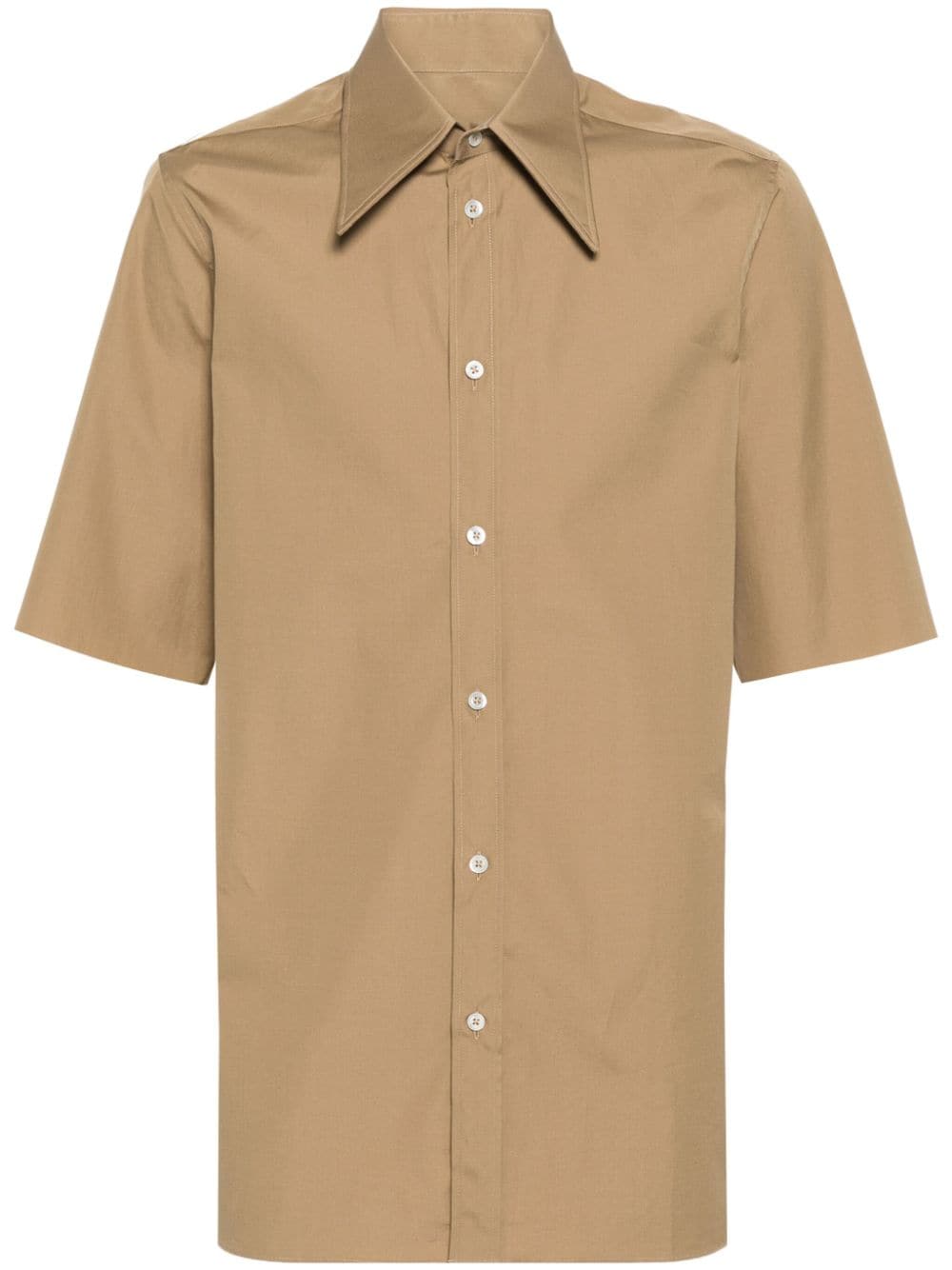 Maison Margiela oversized-collar cotton shirt - Brown von Maison Margiela