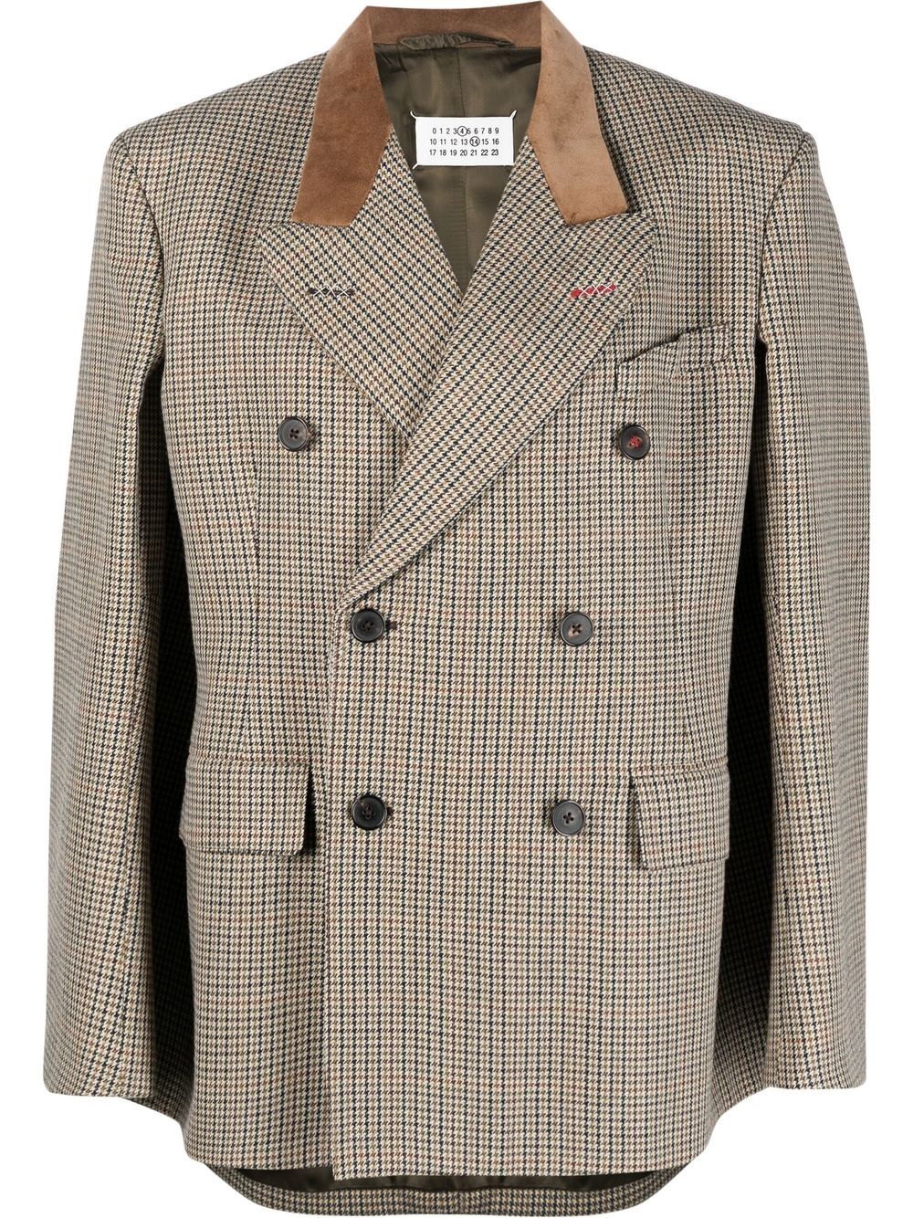 Maison Margiela houndstooth-pattern wool blazer - Neutrals von Maison Margiela