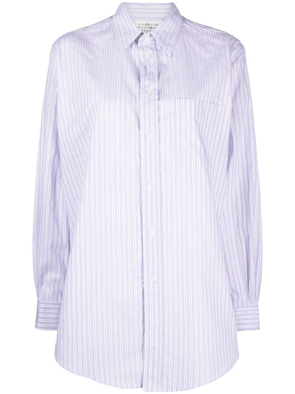 Maison Margiela pinstriped poplin shirt - Blue von Maison Margiela