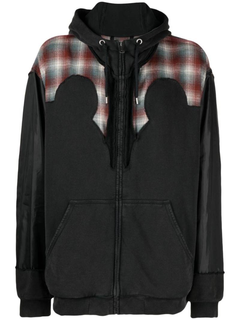 Maison Margiela x Pendleton yoke-detail zip-up hoodie - Black von Maison Margiela