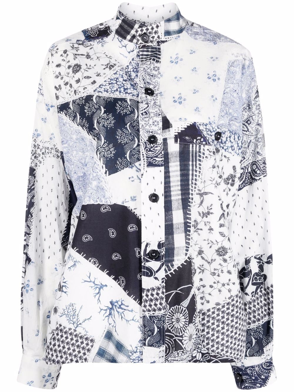 Maison Margiela patchwork printed shirt - Blue von Maison Margiela