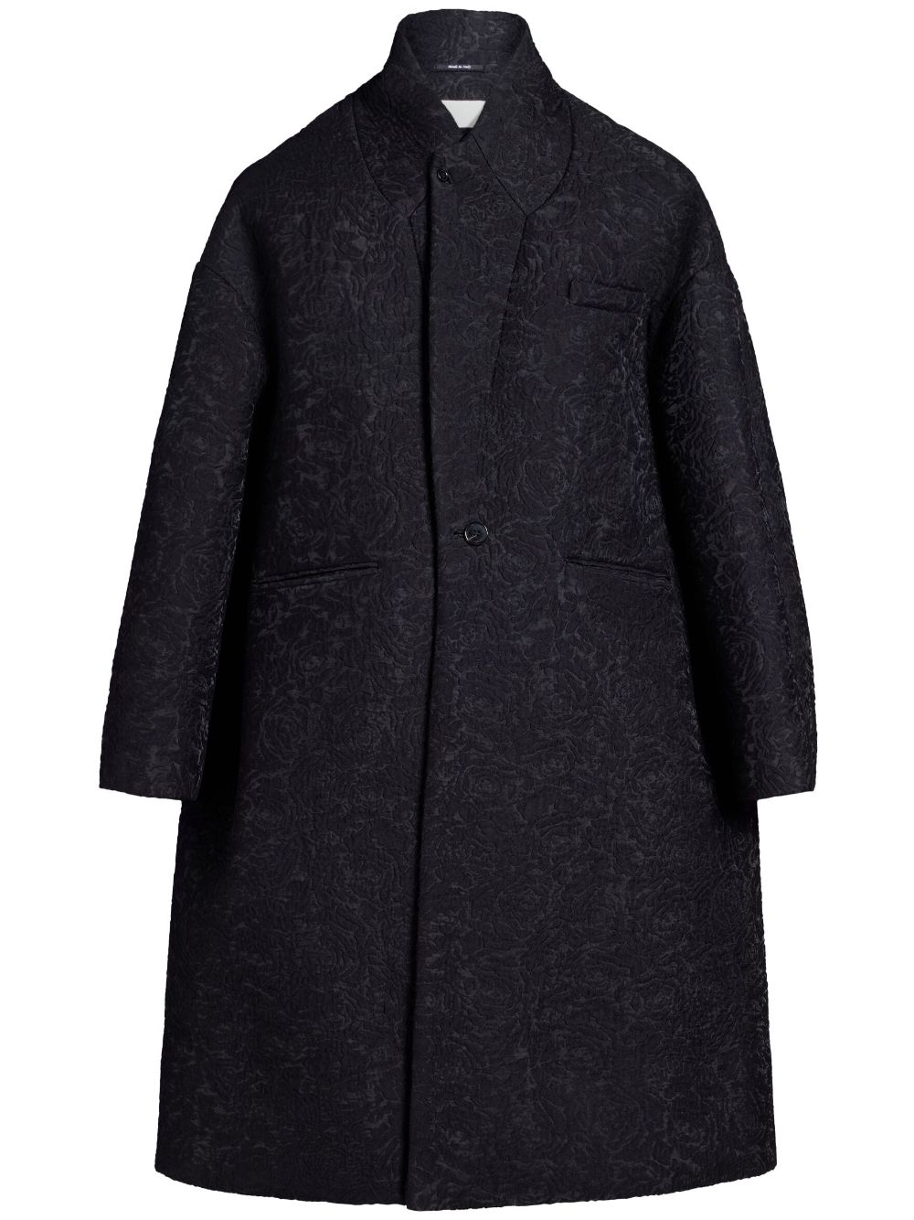 Maison Margiela flower-jacquard cloqué coat - Black von Maison Margiela