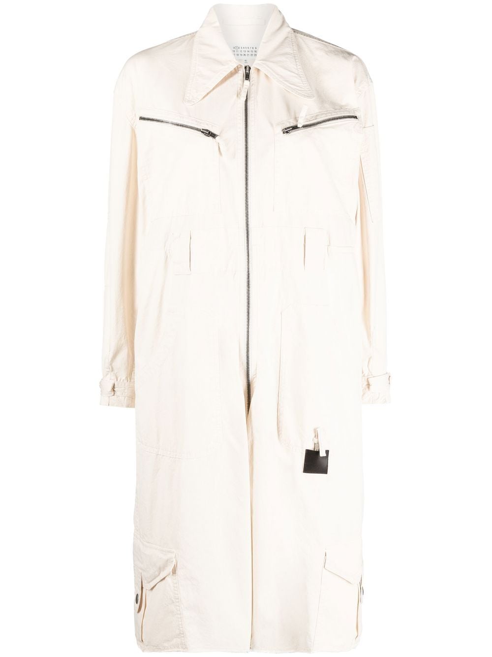 Maison Margiela pocket-detail knee-length playsuit - White von Maison Margiela