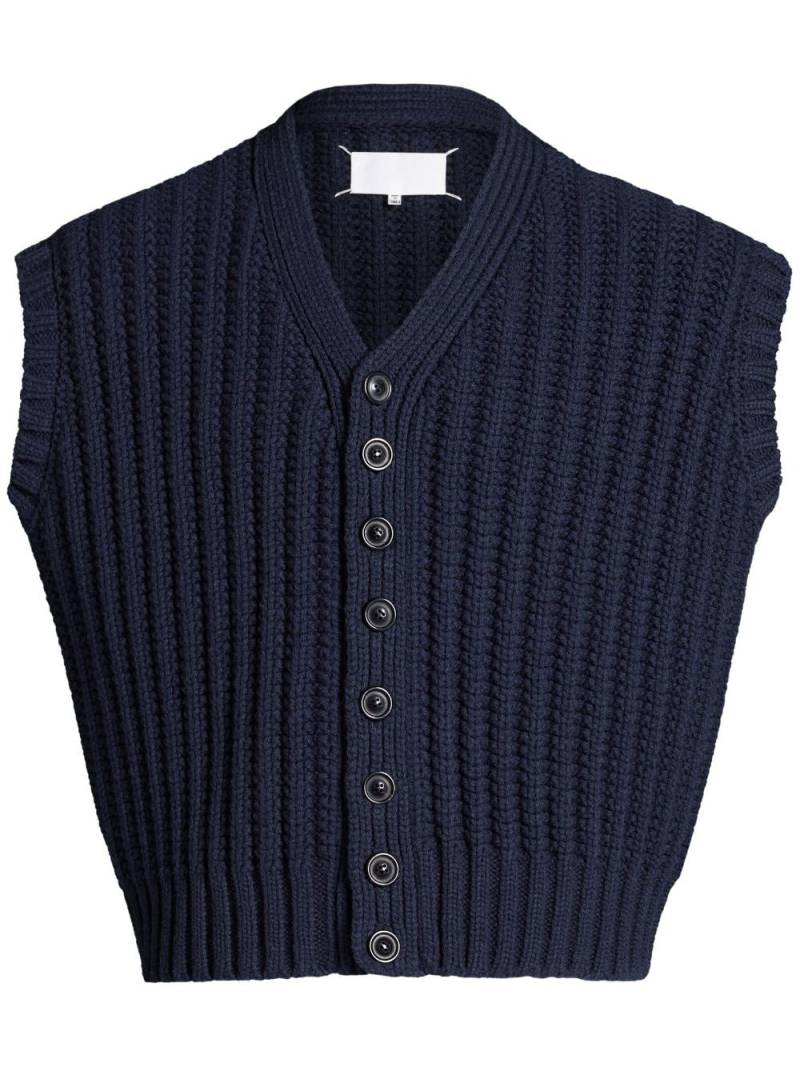 Maison Margiela ribbed-knit wool vest - Blue von Maison Margiela