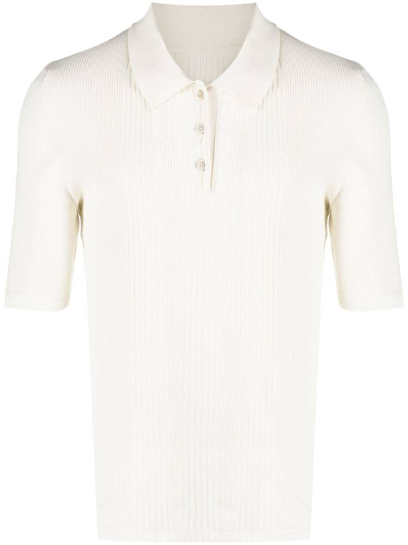 Maison Margiela four-stitch knitted polo shirt - Neutrals von Maison Margiela