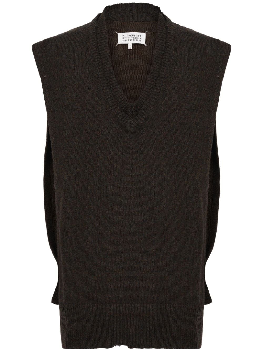 Maison Margiela layered V-neck vest - Brown von Maison Margiela