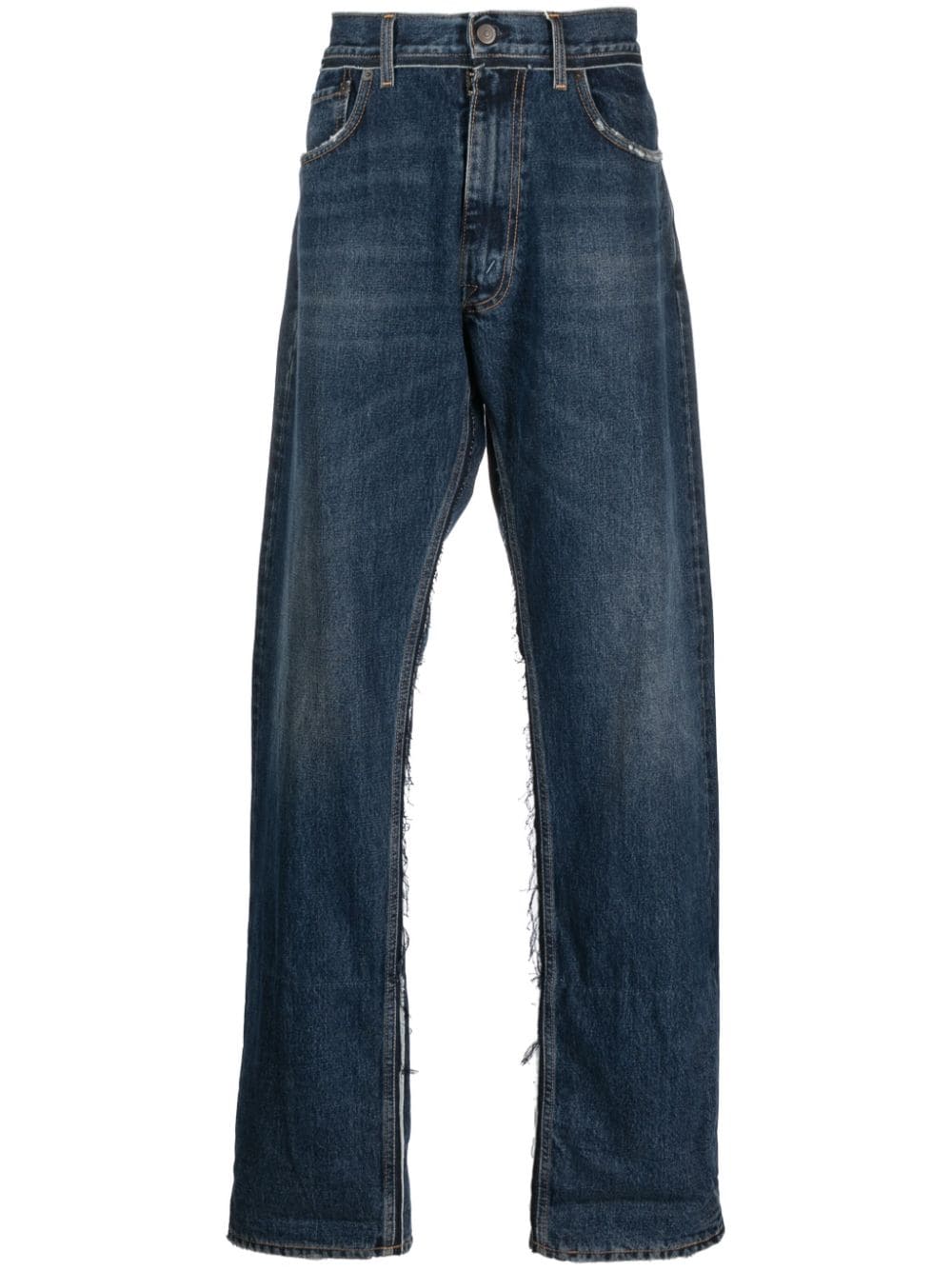 Maison Margiela ripped straight-leg jeans - Blue von Maison Margiela