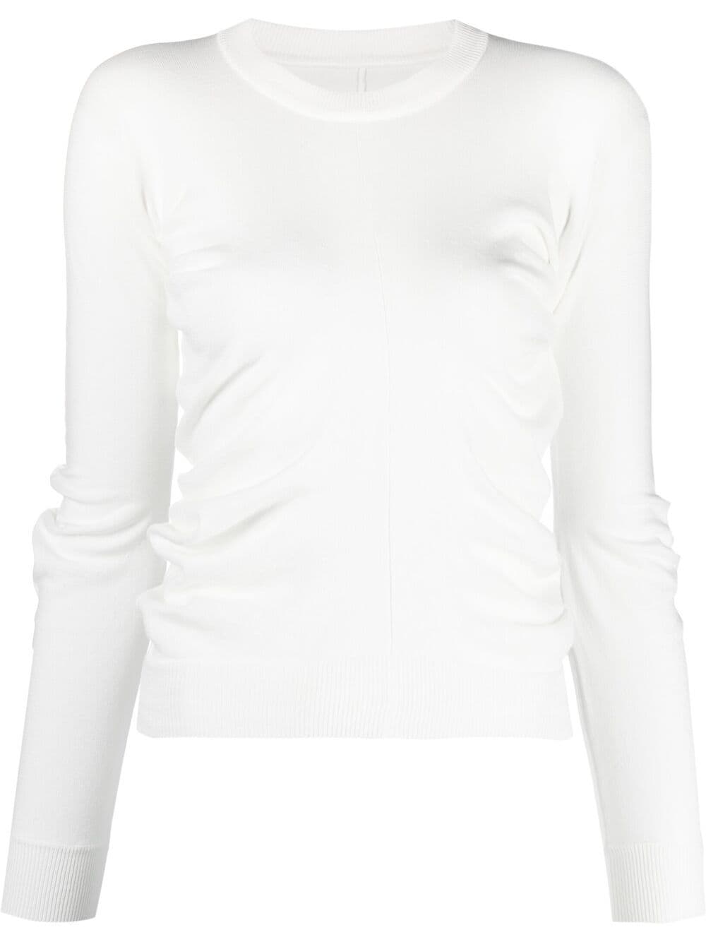 Maison Margiela ruched round neck jumper - White von Maison Margiela