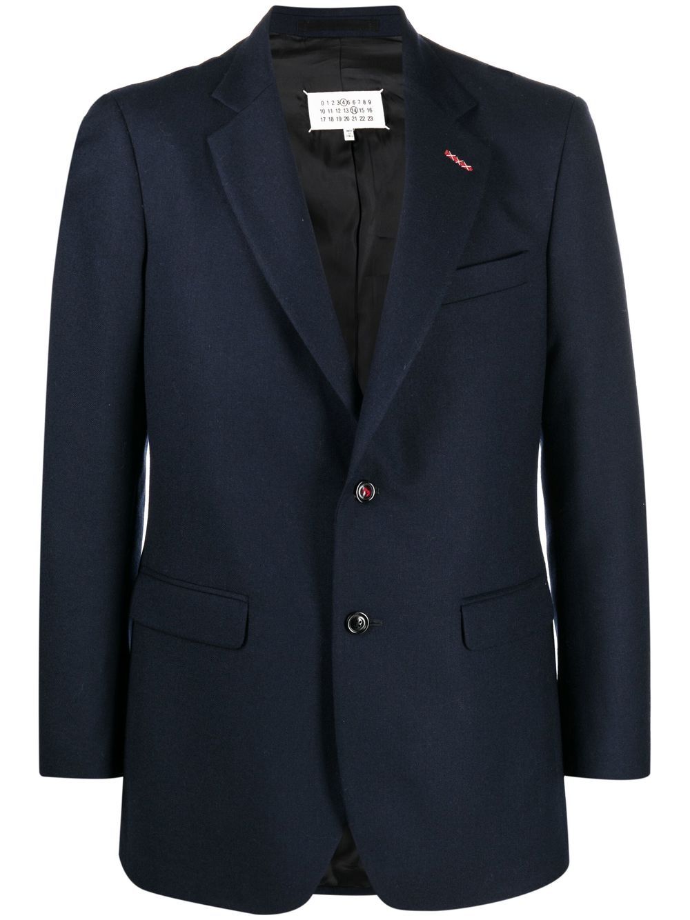 Maison Margiela single-breasted twill blazer - Blue von Maison Margiela