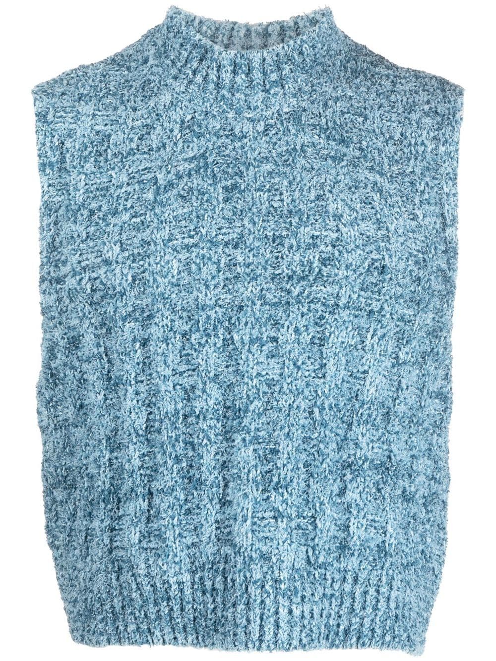 Maison Margiela bouclé knitted vest - Blue von Maison Margiela