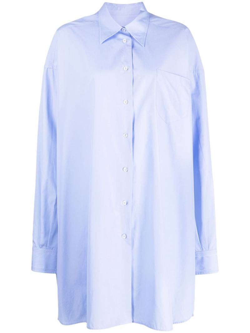 Maison Margiela longline poplin shirt - Blue von Maison Margiela