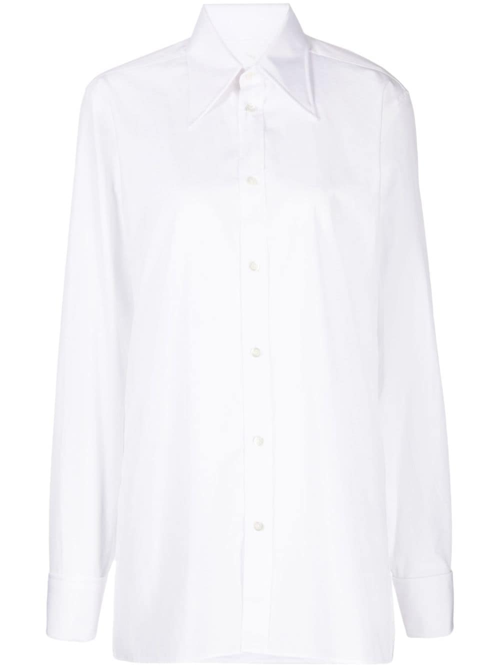 Maison Margiela straight-point collar cotton shirt - White von Maison Margiela