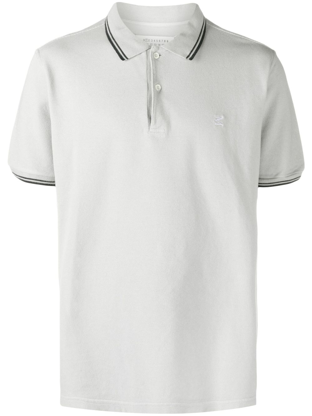 Maison Margiela stripe-trim polo shirt - Grey von Maison Margiela