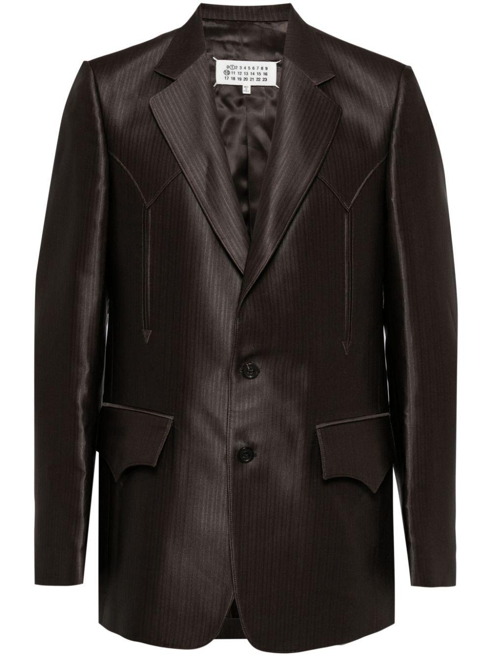 Maison Margiela striped single-breasted blazer - Brown von Maison Margiela