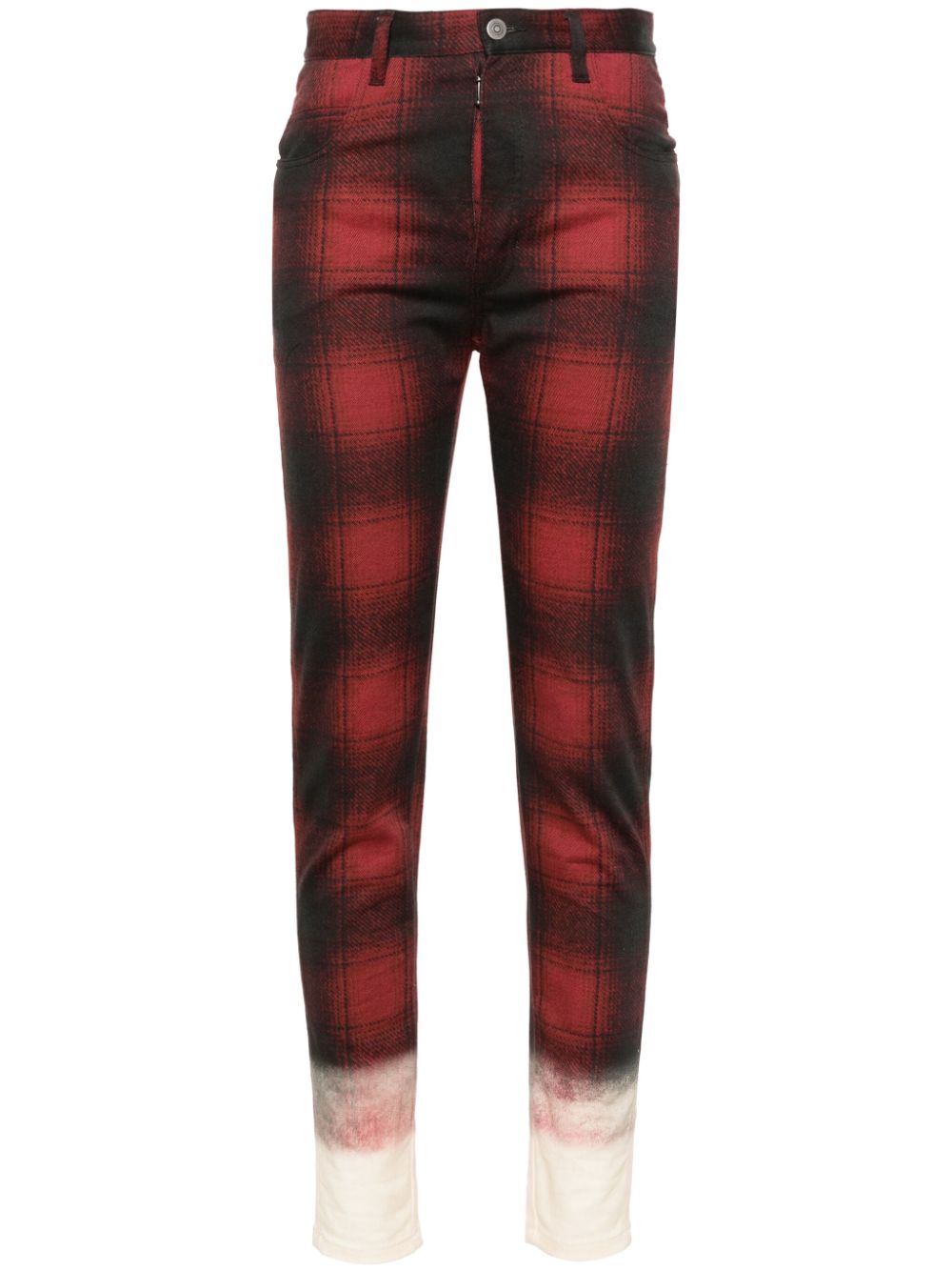 Maison Margiela tartan-check tapered trousers - Grey von Maison Margiela