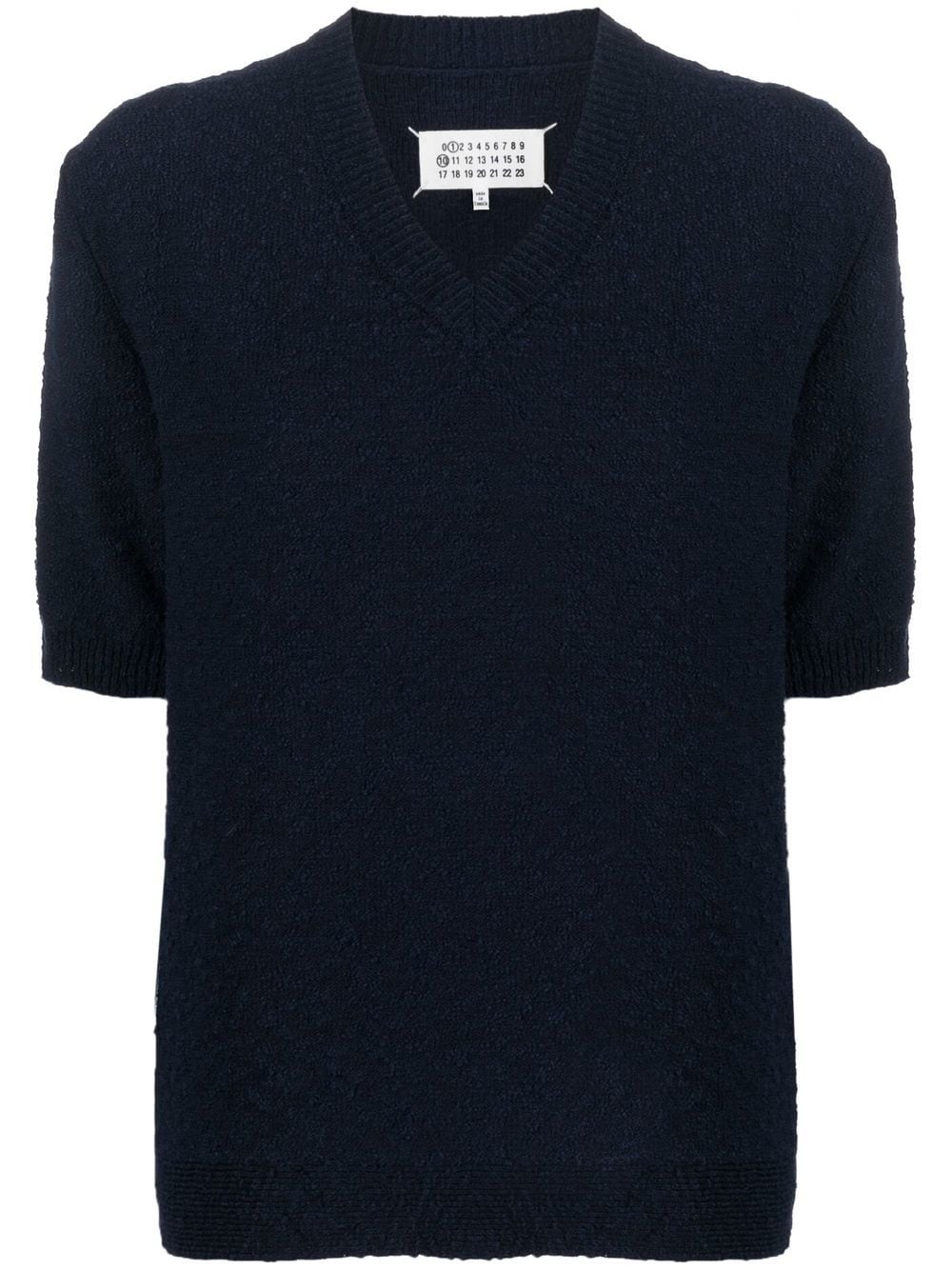 Maison Margiela Nostalgic bouclé-knit jumper - Blue von Maison Margiela