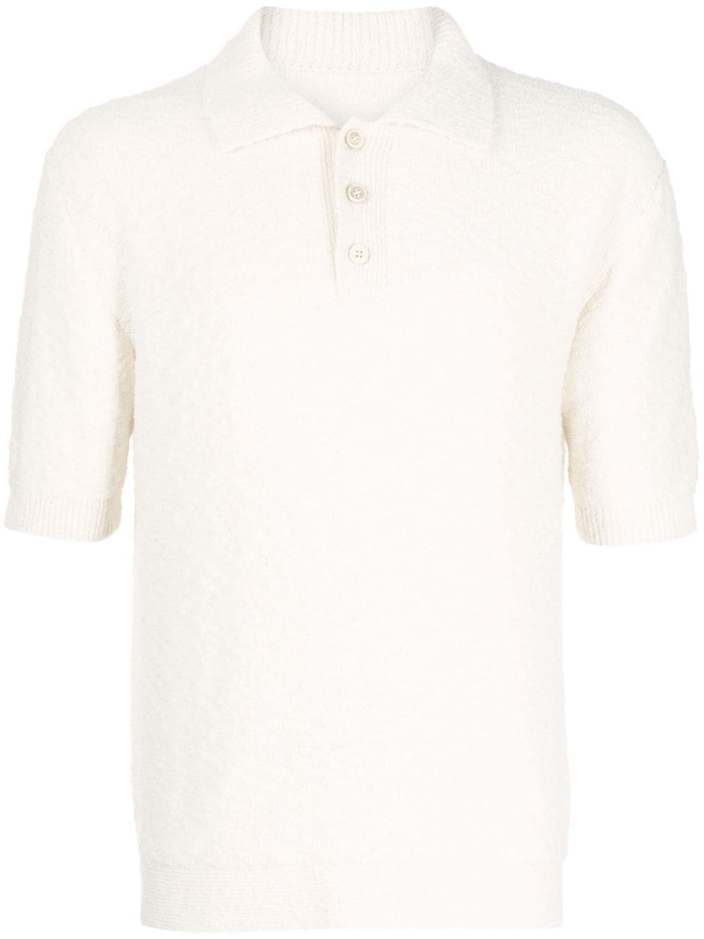Maison Margiela tonal fine-knit polo shirt - White von Maison Margiela