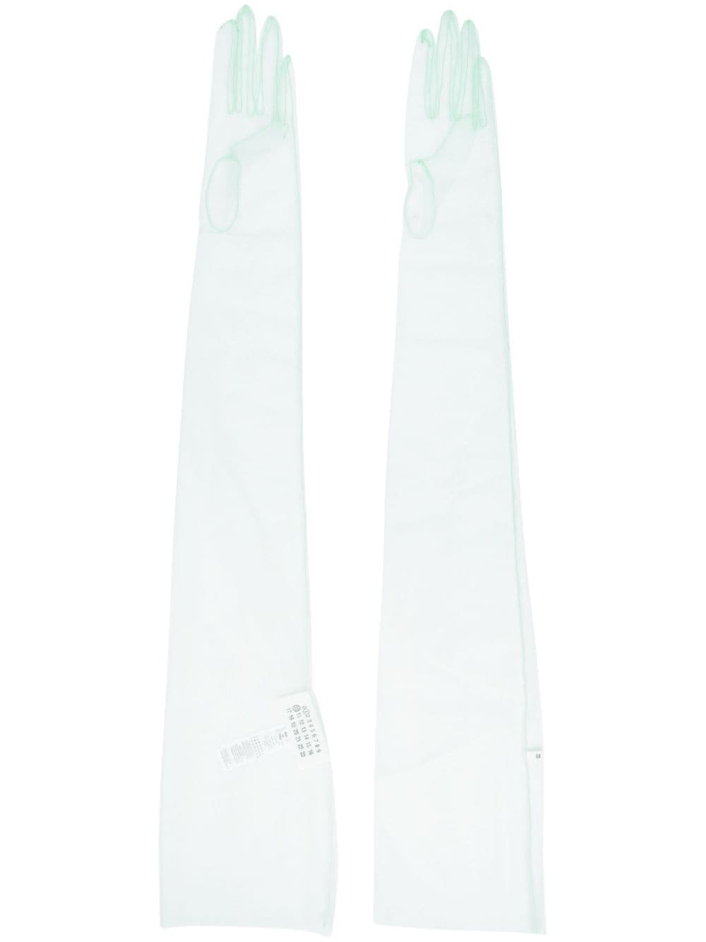 Maison Margiela tulle opera gloves - Green von Maison Margiela