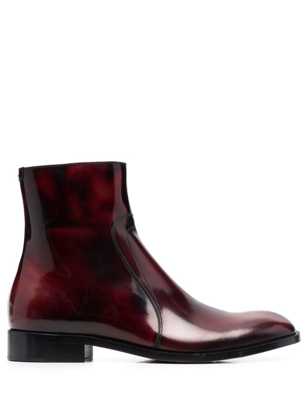 Maison Margiela waxed leather ankle boots - Red von Maison Margiela