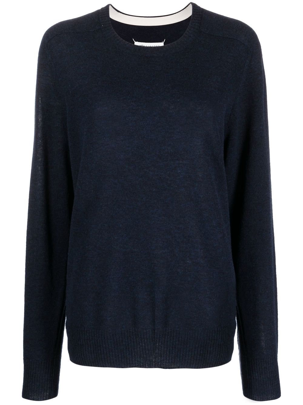 Maison Margiela crew-neck wool-blend jumper - Blue von Maison Margiela