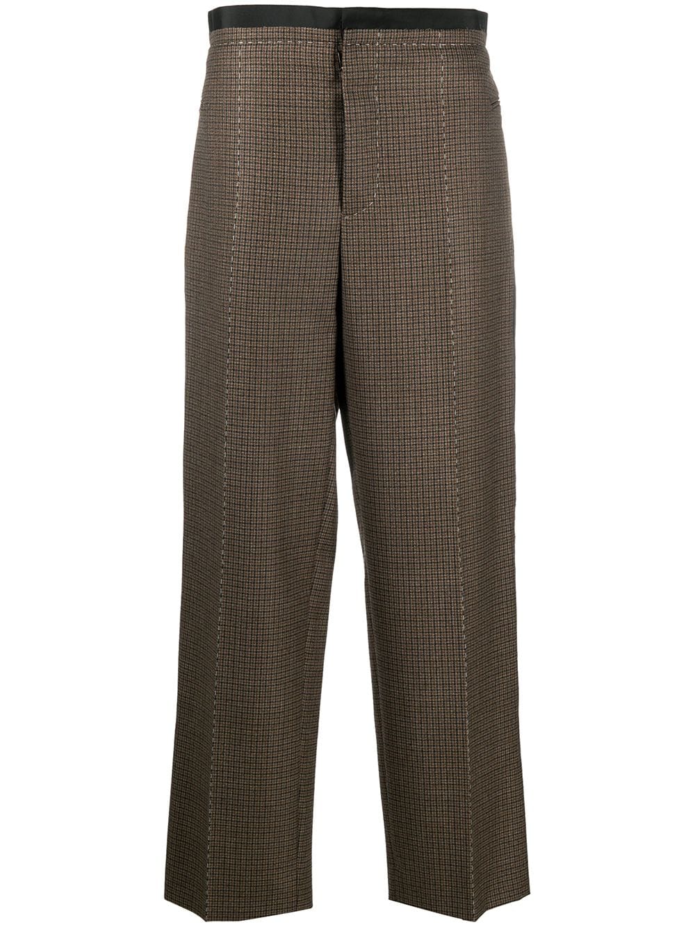 Maison Margiela wool check straight trousers - Brown von Maison Margiela